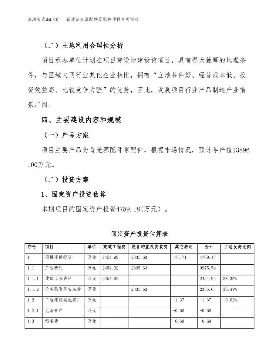 新建背光源配件零配件项目立项报告模板参考_第3页