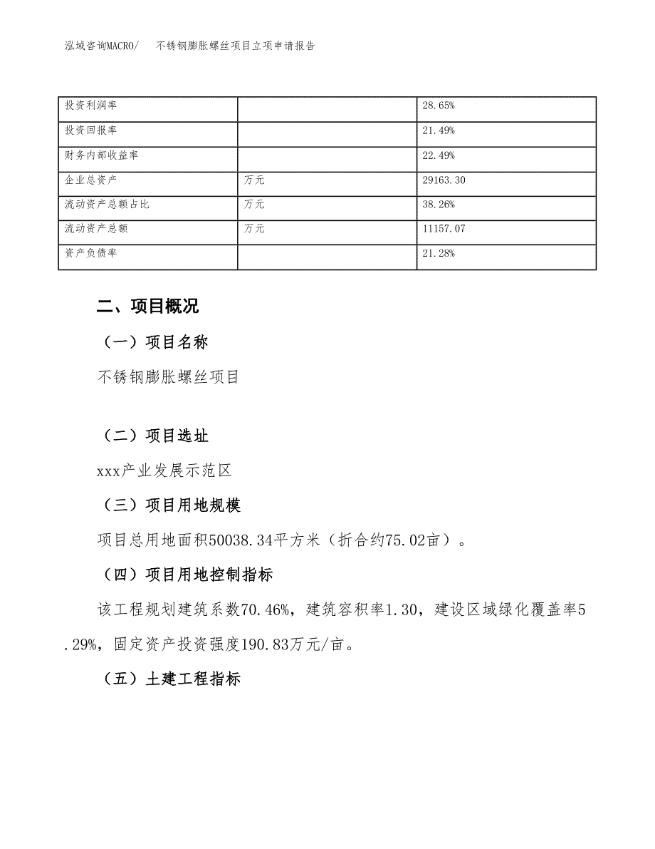 不锈钢膨胀螺丝项目立项申请报告范文模板.docx_第4页