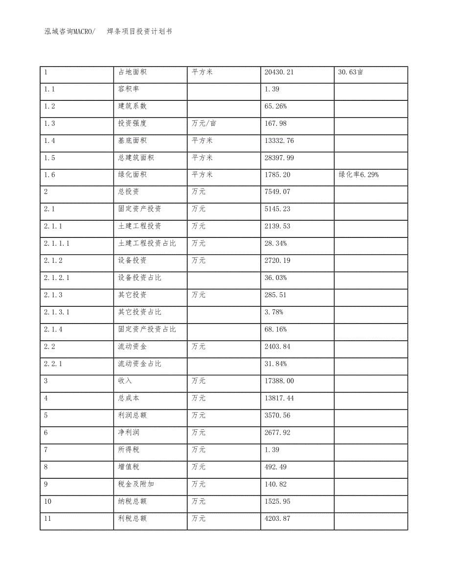 焊条项目投资计划书(规划建设方案).docx_第5页