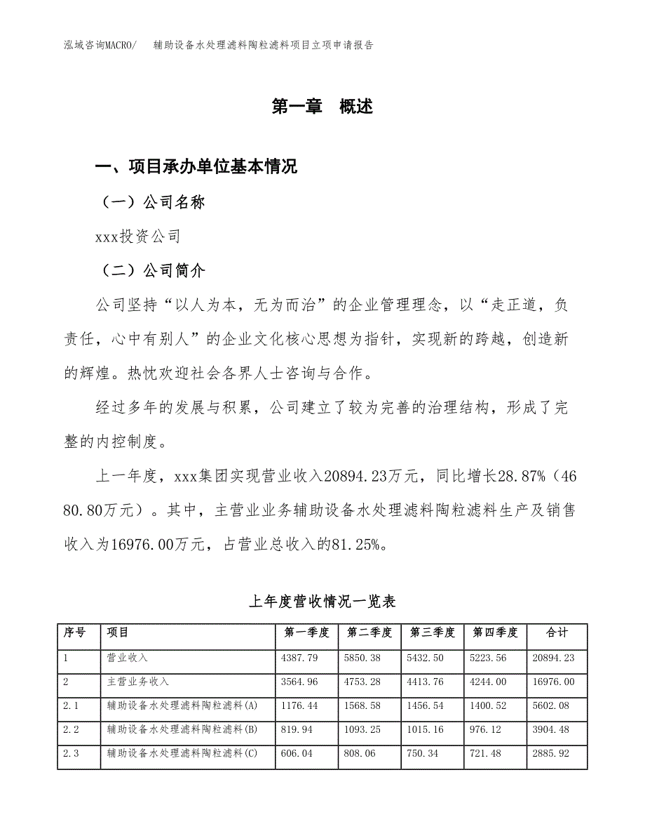 辅助设备水处理滤料陶粒滤料项目立项申请报告范文模板.docx_第2页