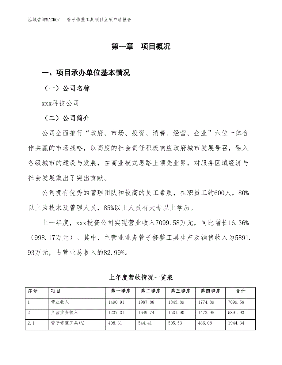 管子修整工具项目立项申请报告范文模板.docx_第2页