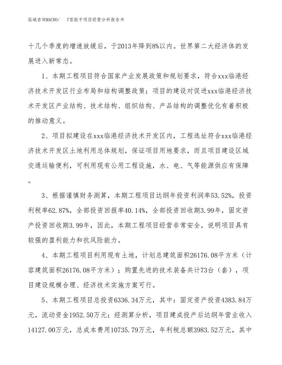 T型扳手项目经营分析报告书（总投资6000万元）（26亩）.docx_第5页