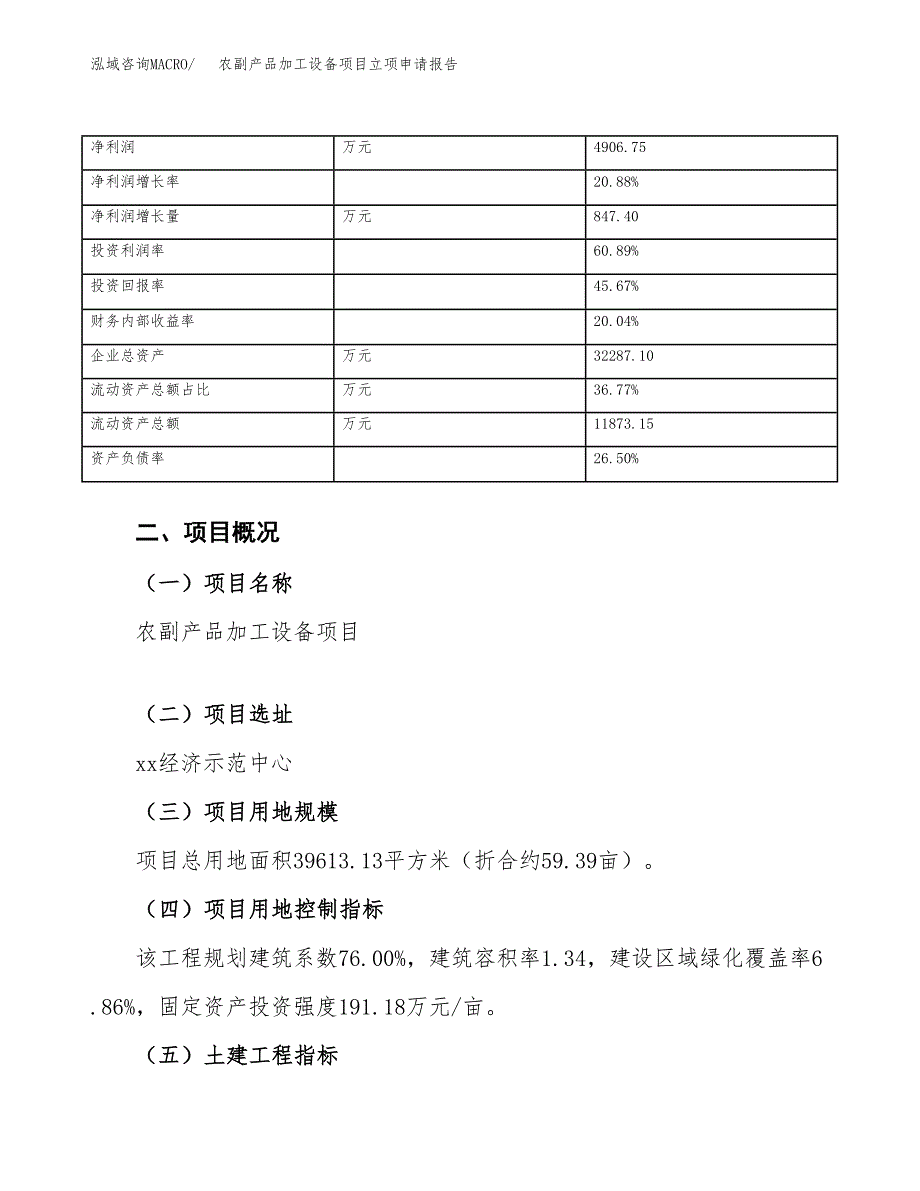 农副产品加工设备项目立项申请报告范文模板.docx_第4页