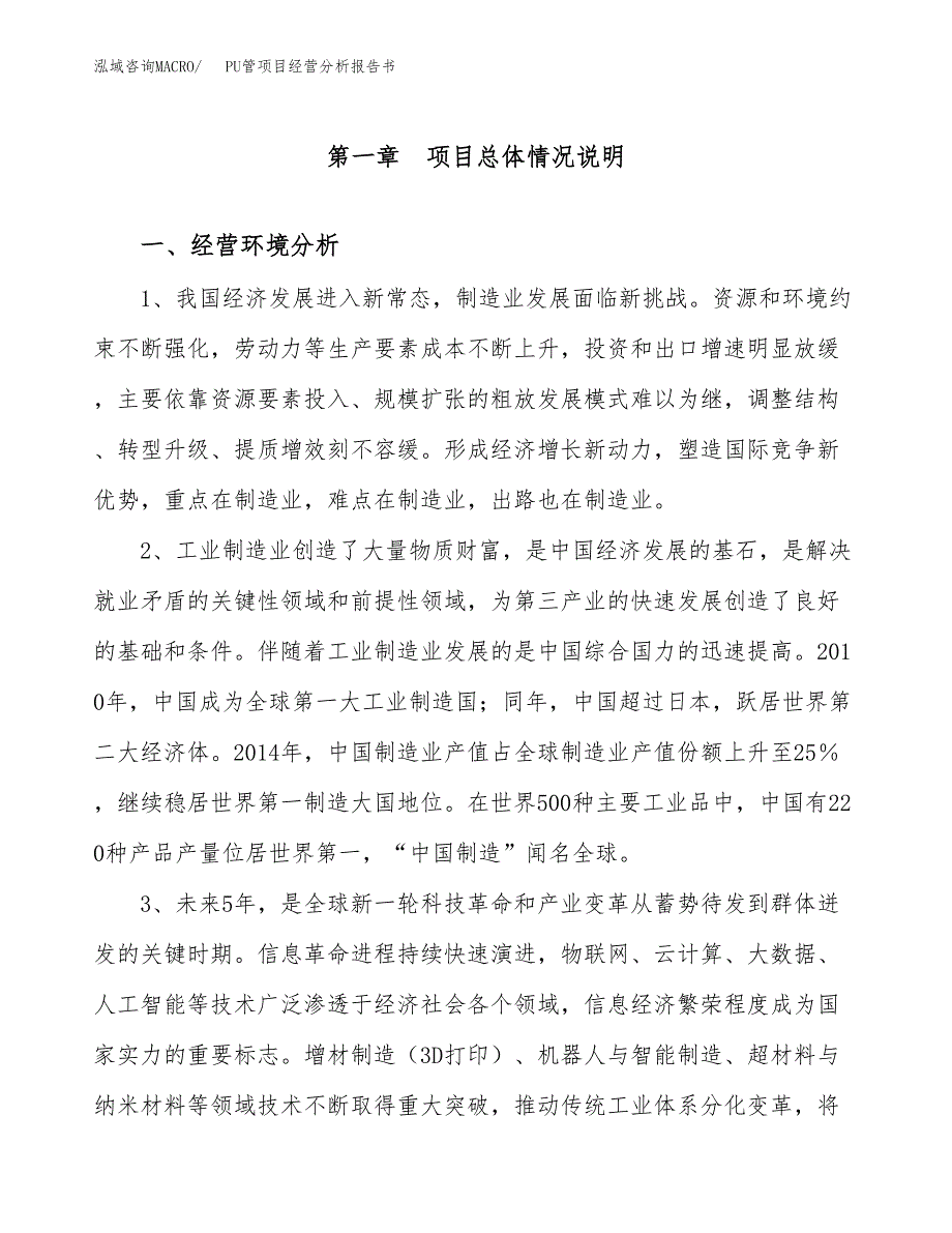 PU管项目经营分析报告书（总投资7000万元）（33亩）.docx_第2页