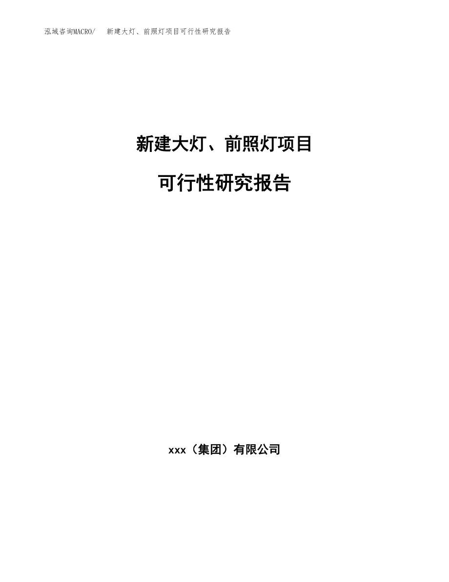 新建大灯、前照灯项目可行性研究报告（立项申请模板）_第1页