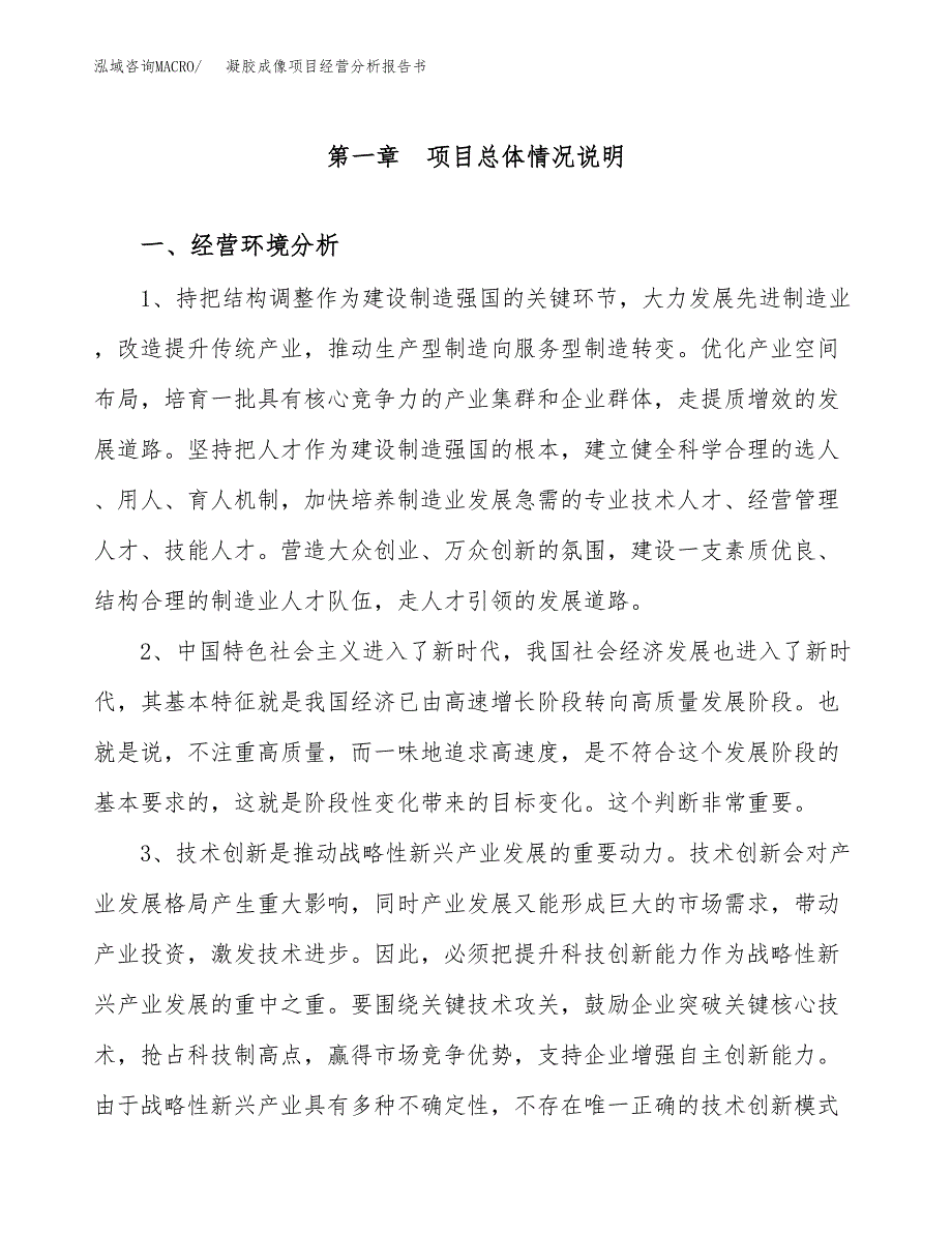 凝胶成像项目经营分析报告书（总投资4000万元）（13亩）.docx_第2页