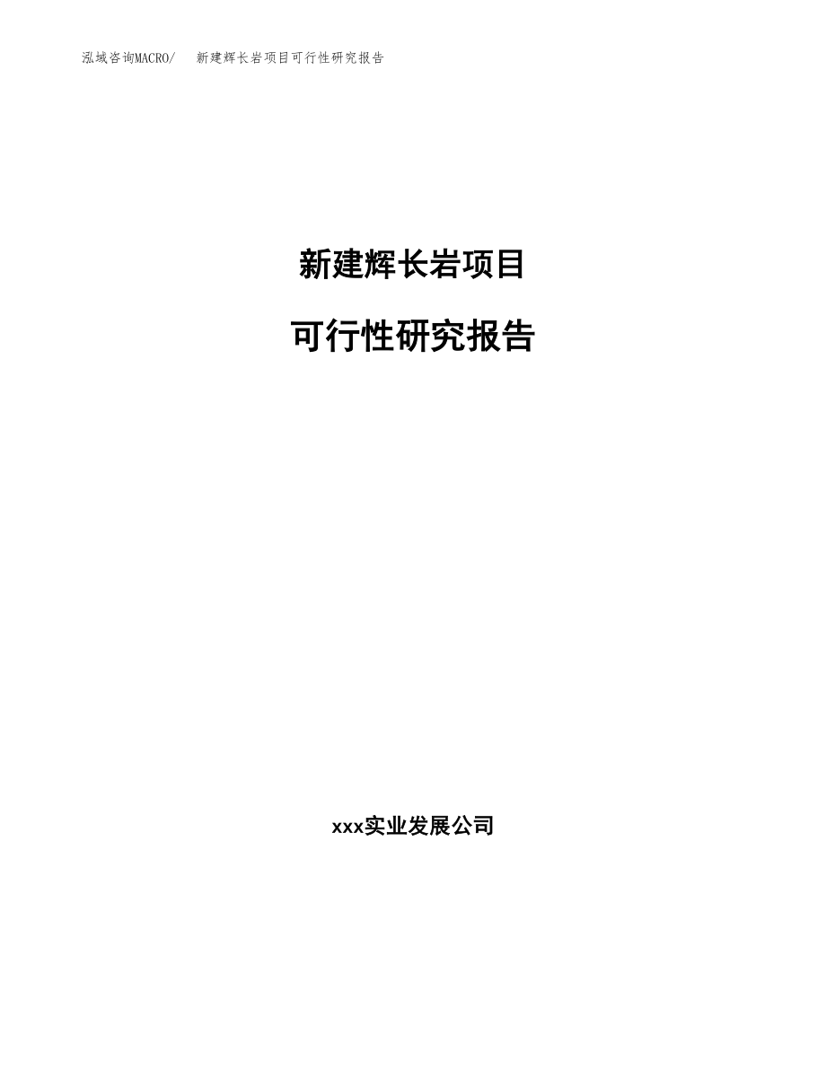 新建辉长岩项目可行性研究报告（立项申请模板）_第1页