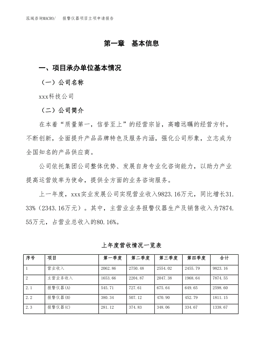 报警仪器项目立项申请报告范文模板.docx_第2页