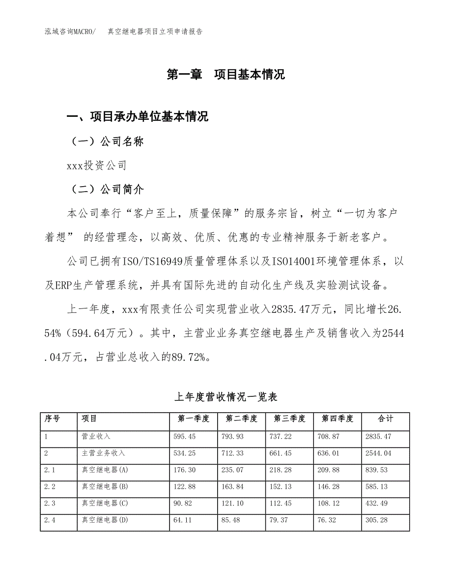 真空继电器项目立项申请报告范文模板.docx_第2页