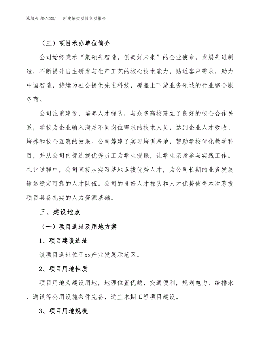 新建锤类项目立项报告模板参考_第2页