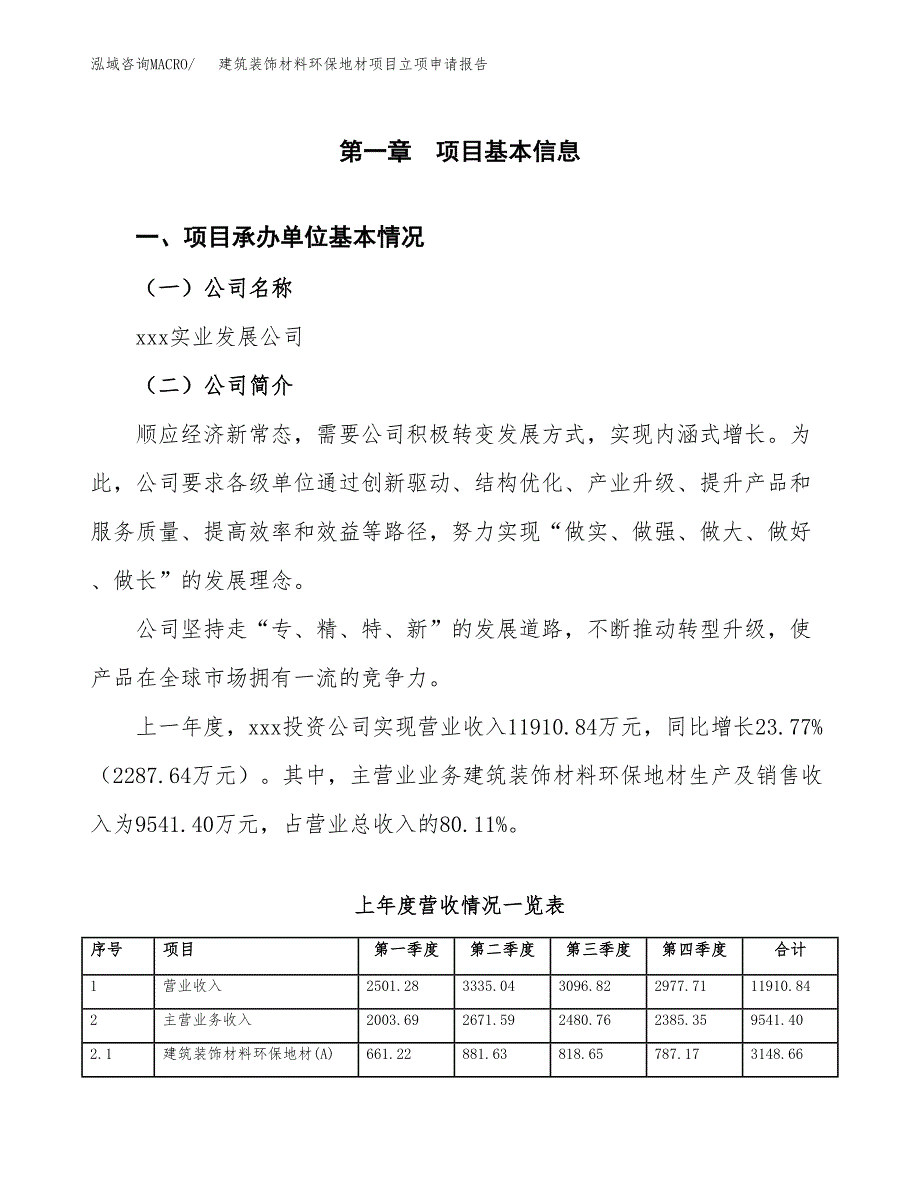 建筑装饰材料环保地材项目立项申请报告范文模板.docx_第2页