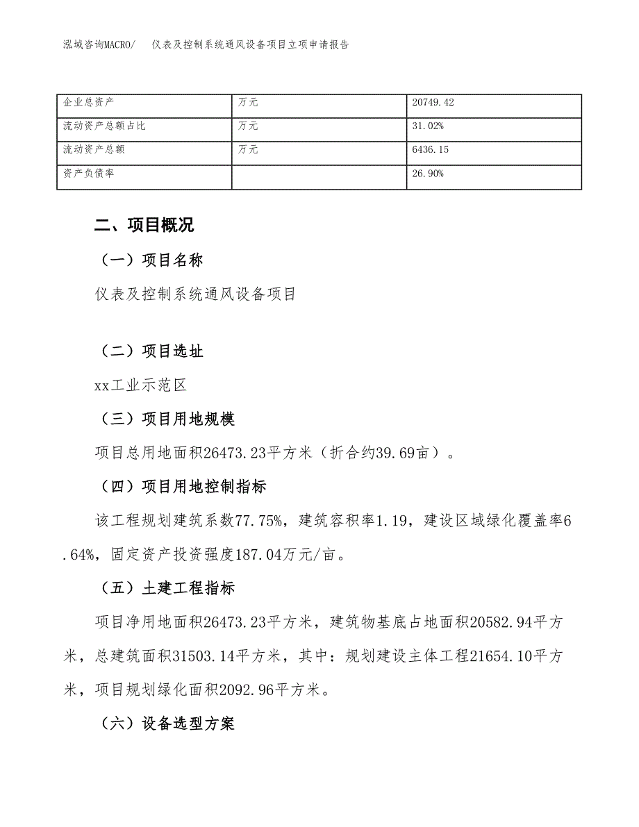 仪表及控制系统通风设备项目立项申请报告范文模板.docx_第4页