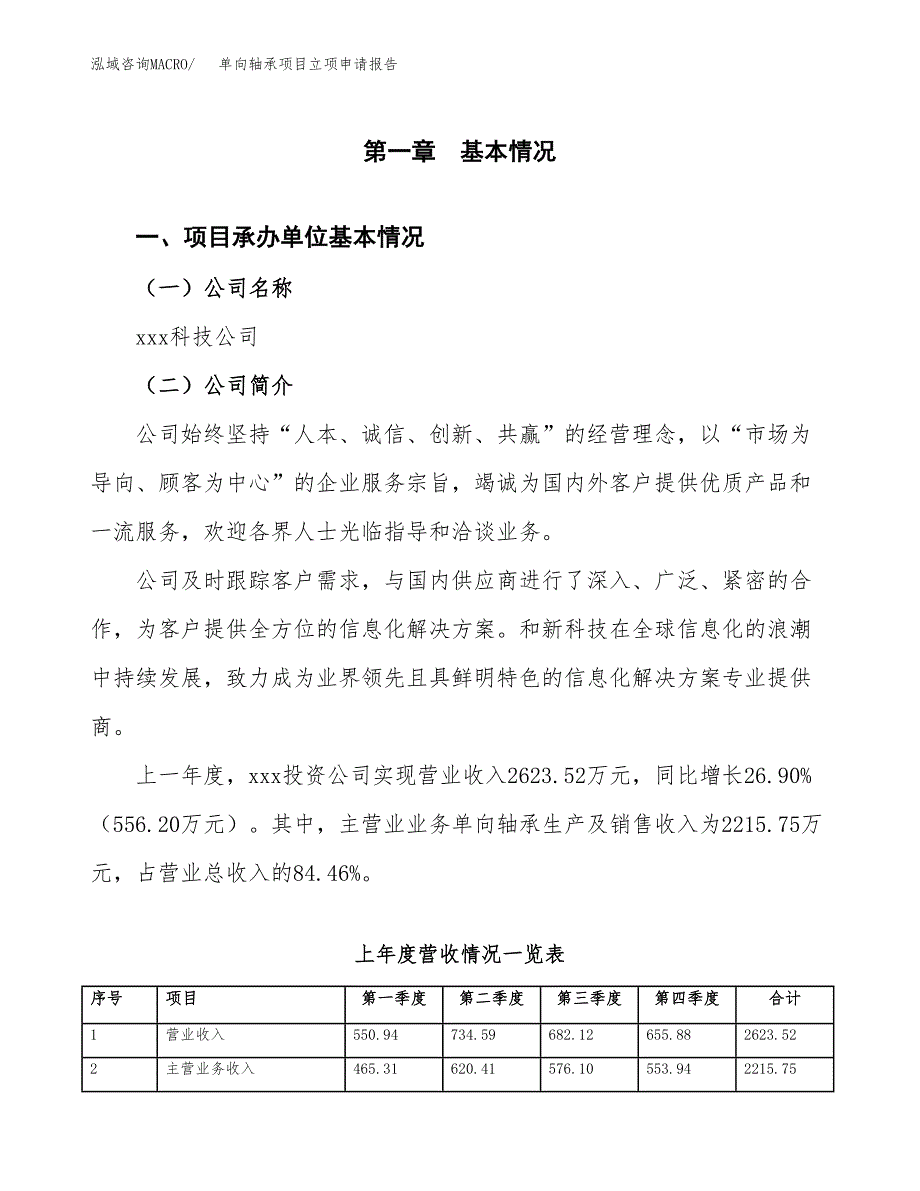 单向轴承项目立项申请报告范文模板.docx_第2页