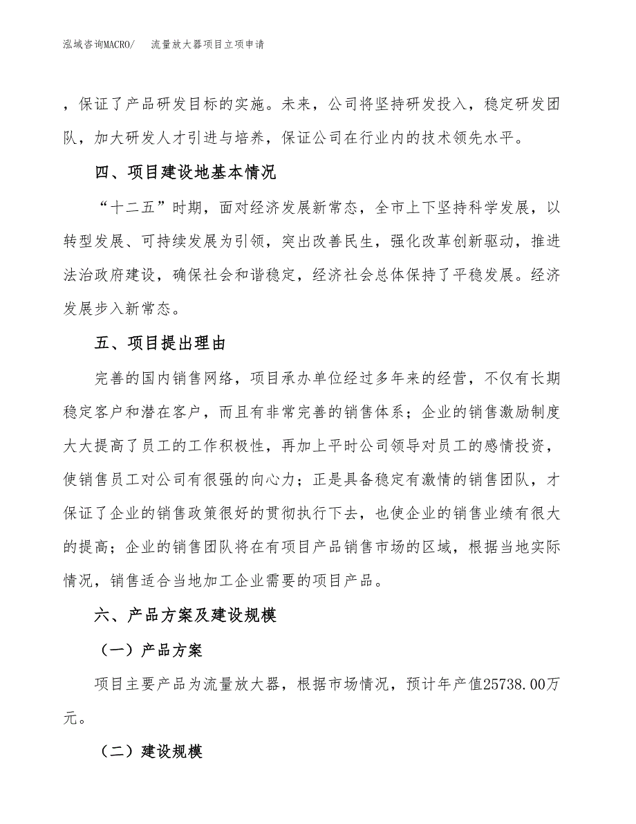 流量放大器项目立项申请（案例与参考模板）_第3页