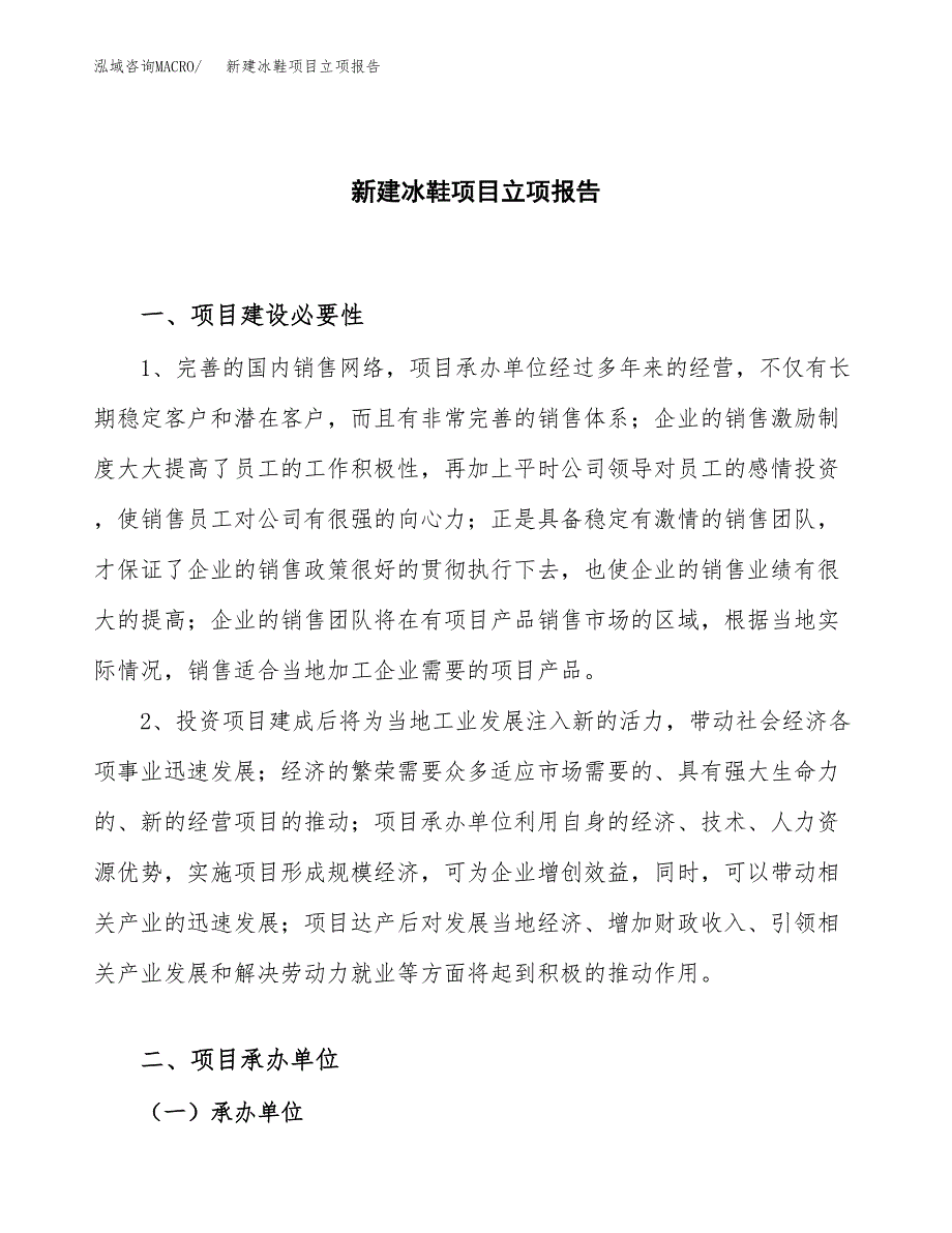 新建冰鞋项目立项报告模板参考_第1页