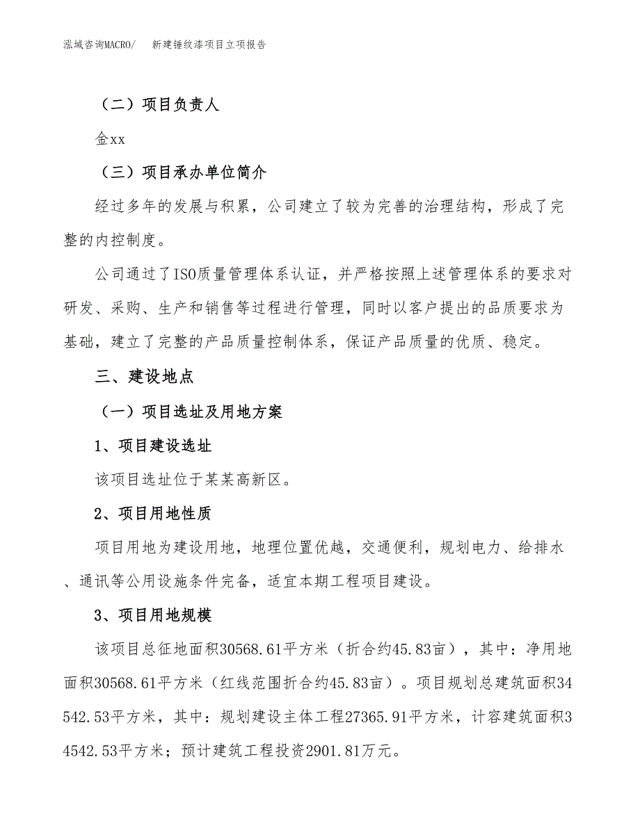 新建锤纹漆项目立项报告模板参考_第2页