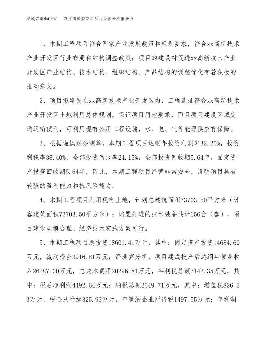 农业用橡胶制品项目经营分析报告书（总投资19000万元）（85亩）.docx_第5页