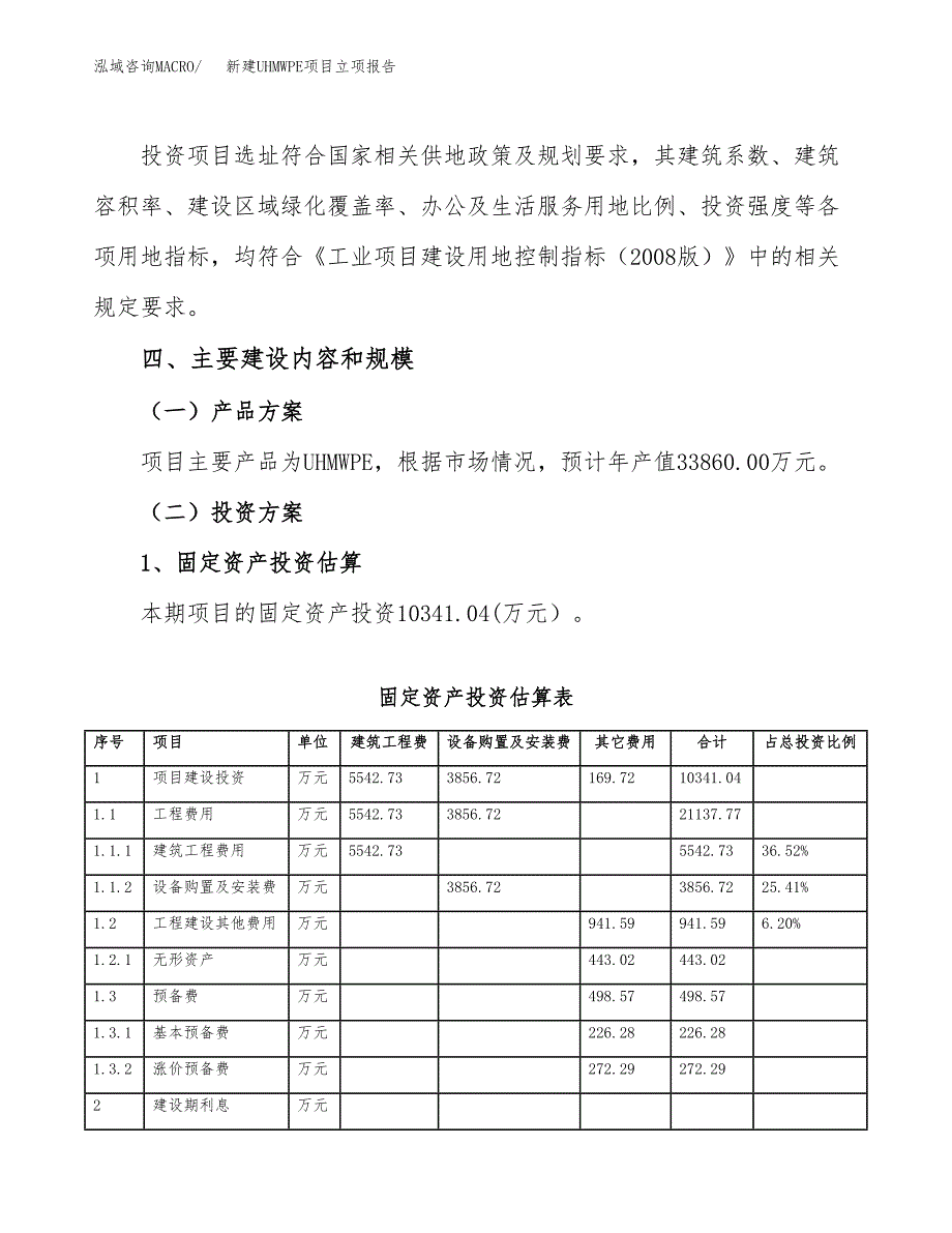 新建UHMWPE项目立项报告模板参考_第3页