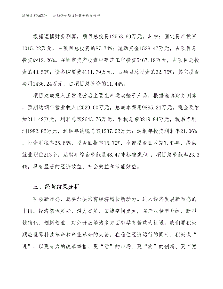 运动垫子项目经营分析报告书（总投资13000万元）（63亩）.docx_第4页