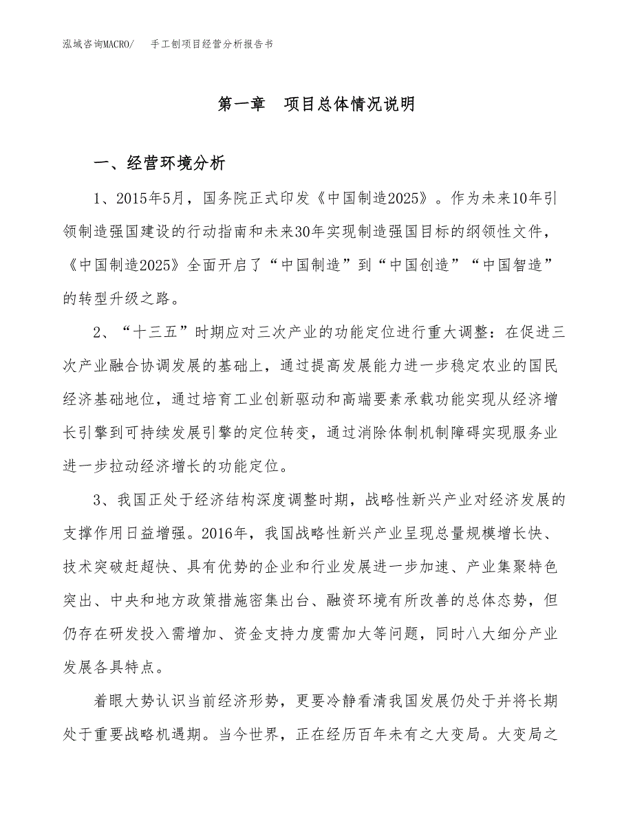 手工刨项目经营分析报告书（总投资12000万元）（49亩）.docx_第2页