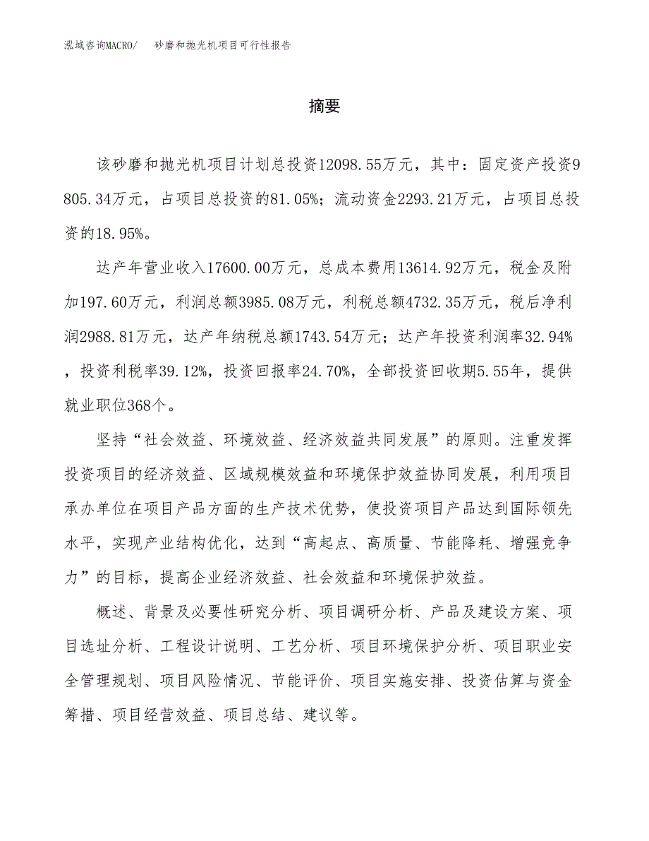 砂磨和抛光机项目可行性报告范文（总投资12000万元）.docx_第2页