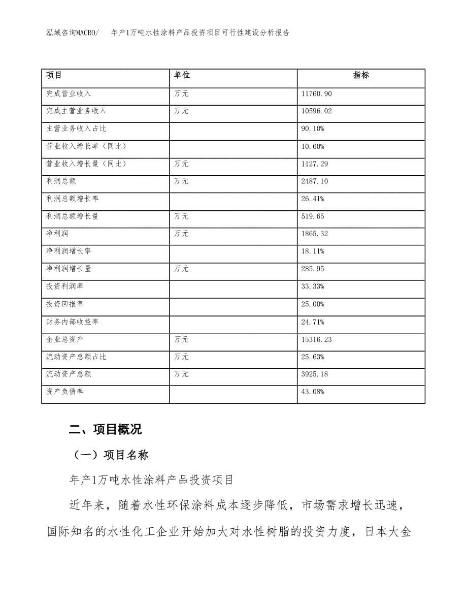 年产1万吨水性涂料产品投资项目可行性建设分析报告 (8)_第5页