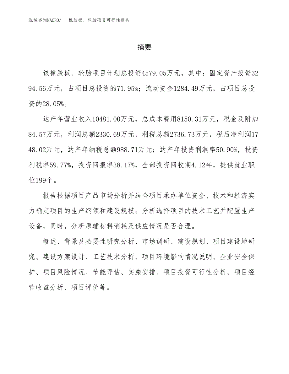 橡胶板、轮胎项目可行性报告范文（总投资5000万元）.docx_第2页