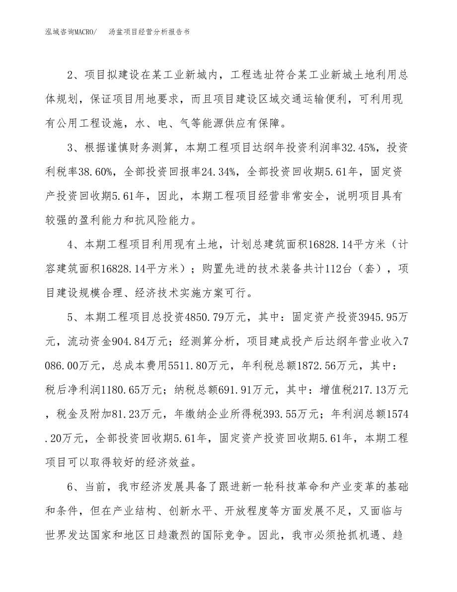 汤盆项目经营分析报告书（总投资5000万元）（21亩）.docx_第5页