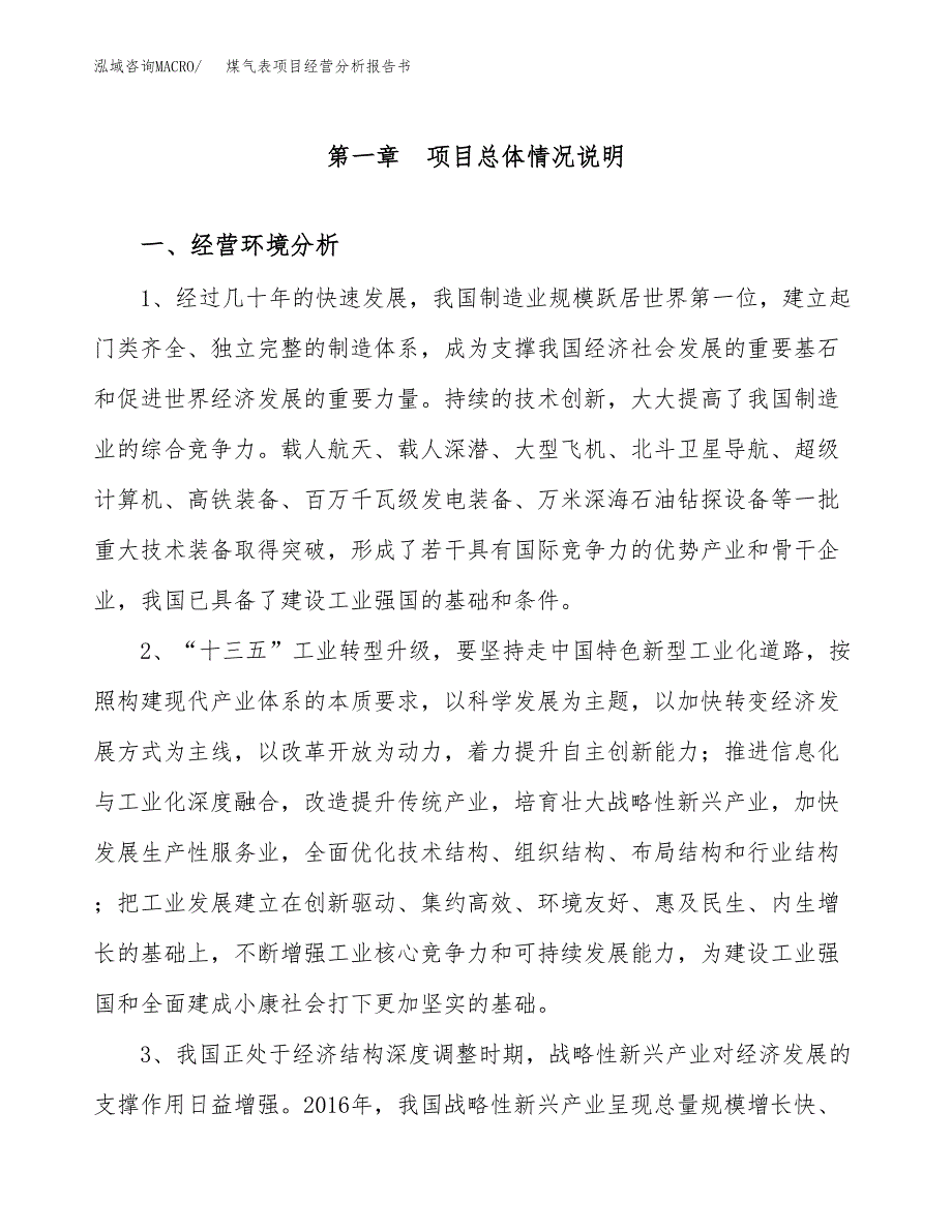 煤气表项目经营分析报告书（总投资10000万元）（37亩）.docx_第2页