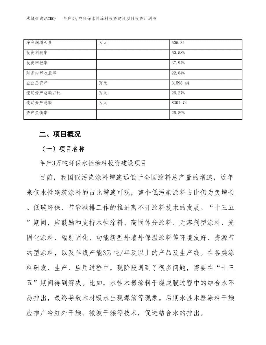 年产3万吨环保水性涂料投资建设项目投资计划书 (5)_第5页