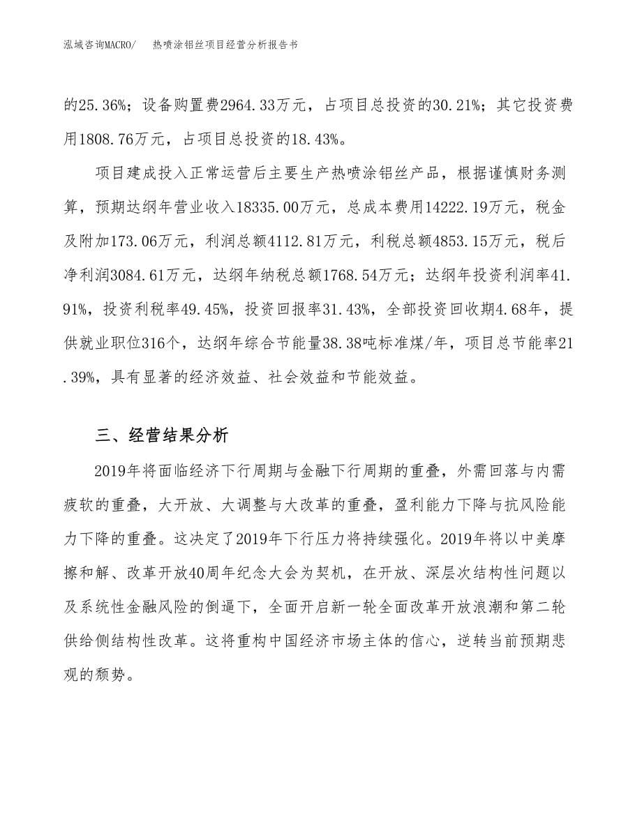 热喷涂铝丝项目经营分析报告书（总投资10000万元）（39亩）.docx_第5页