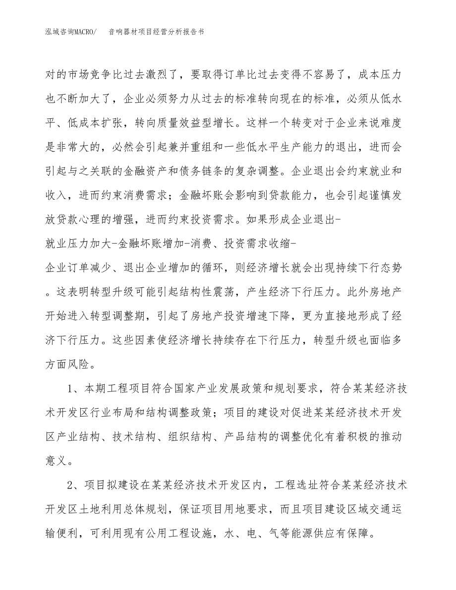 音响器材项目经营分析报告书（总投资3000万元）（16亩）.docx_第5页