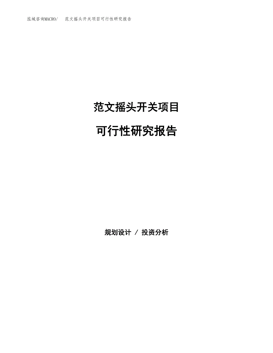 范文摇头开关项目可行性研究报告(立项申请).docx_第1页