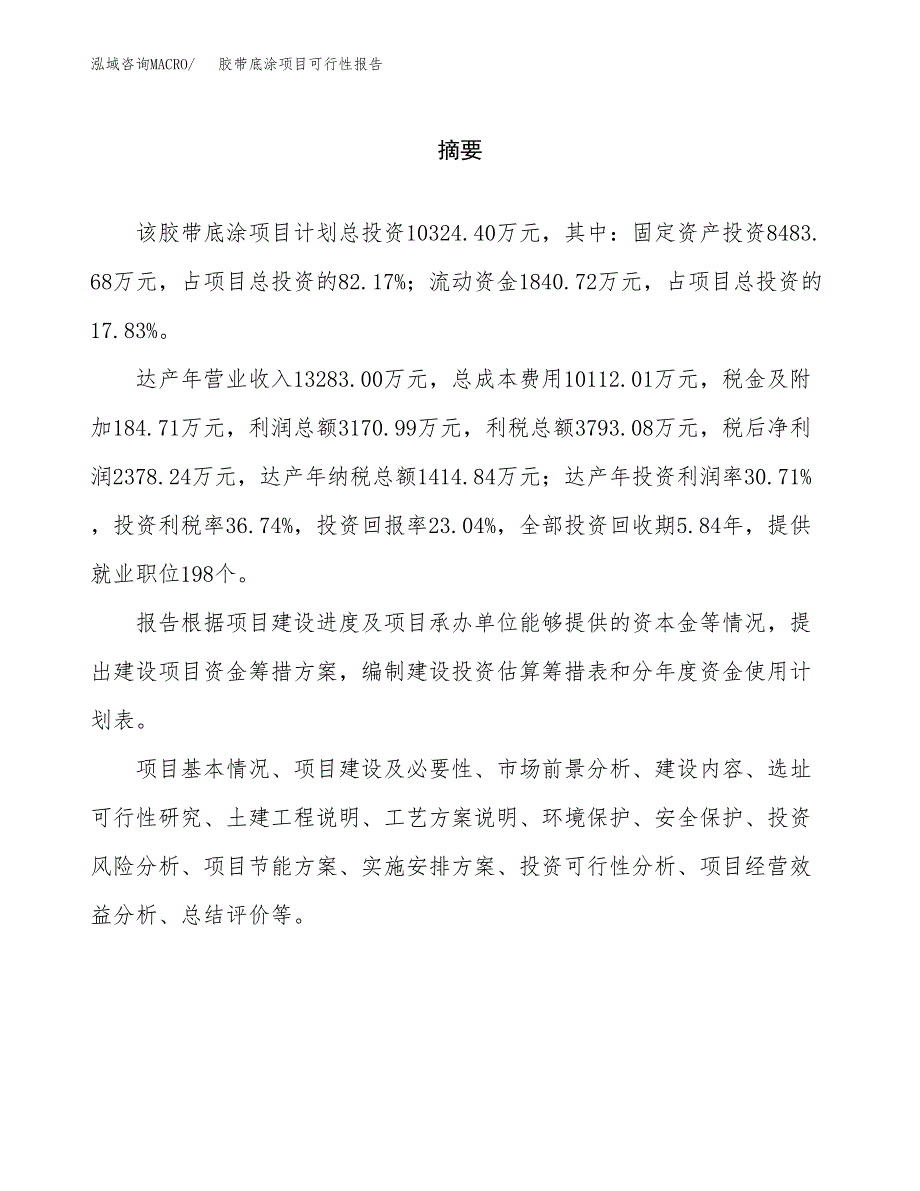 胶带底涂项目可行性报告范文（总投资10000万元）.docx_第2页