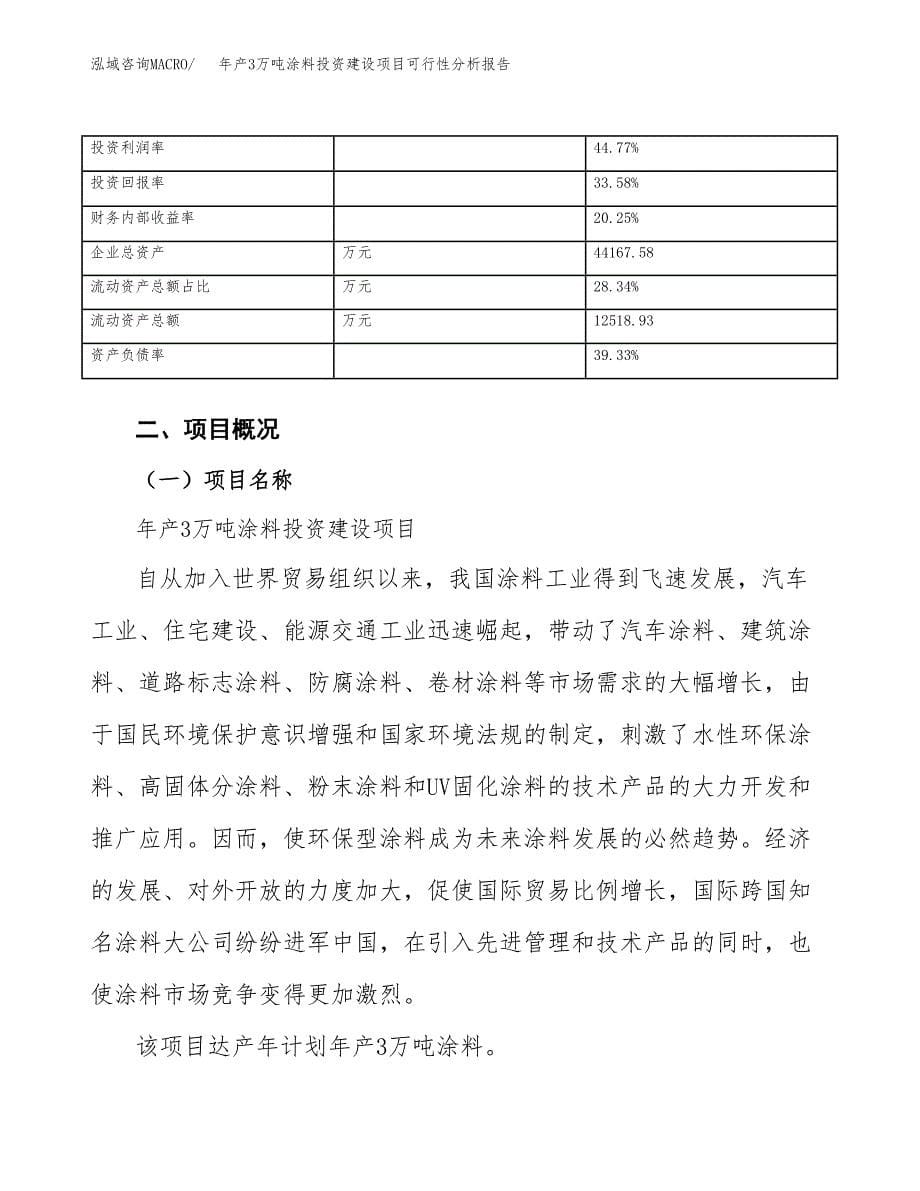 年产3万吨涂料投资建设项目可行性分析报告 (28)_第5页