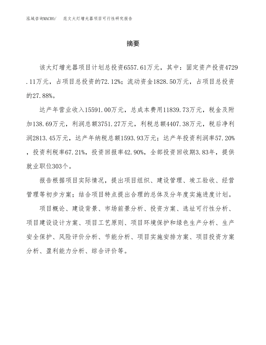 范文大灯增光器项目可行性研究报告(立项申请).docx_第2页