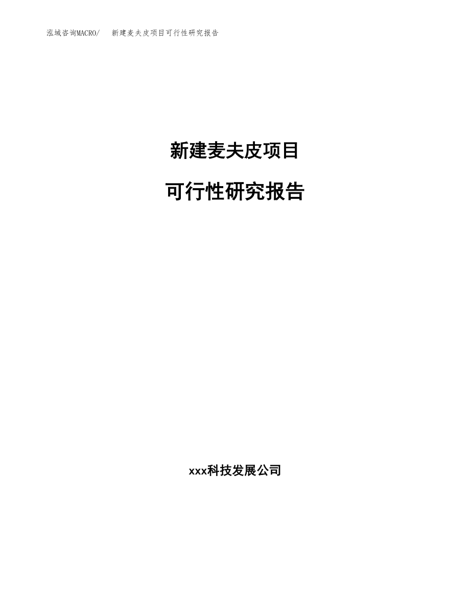 新建麦夫皮项目可行性研究报告（立项申请模板）_第1页