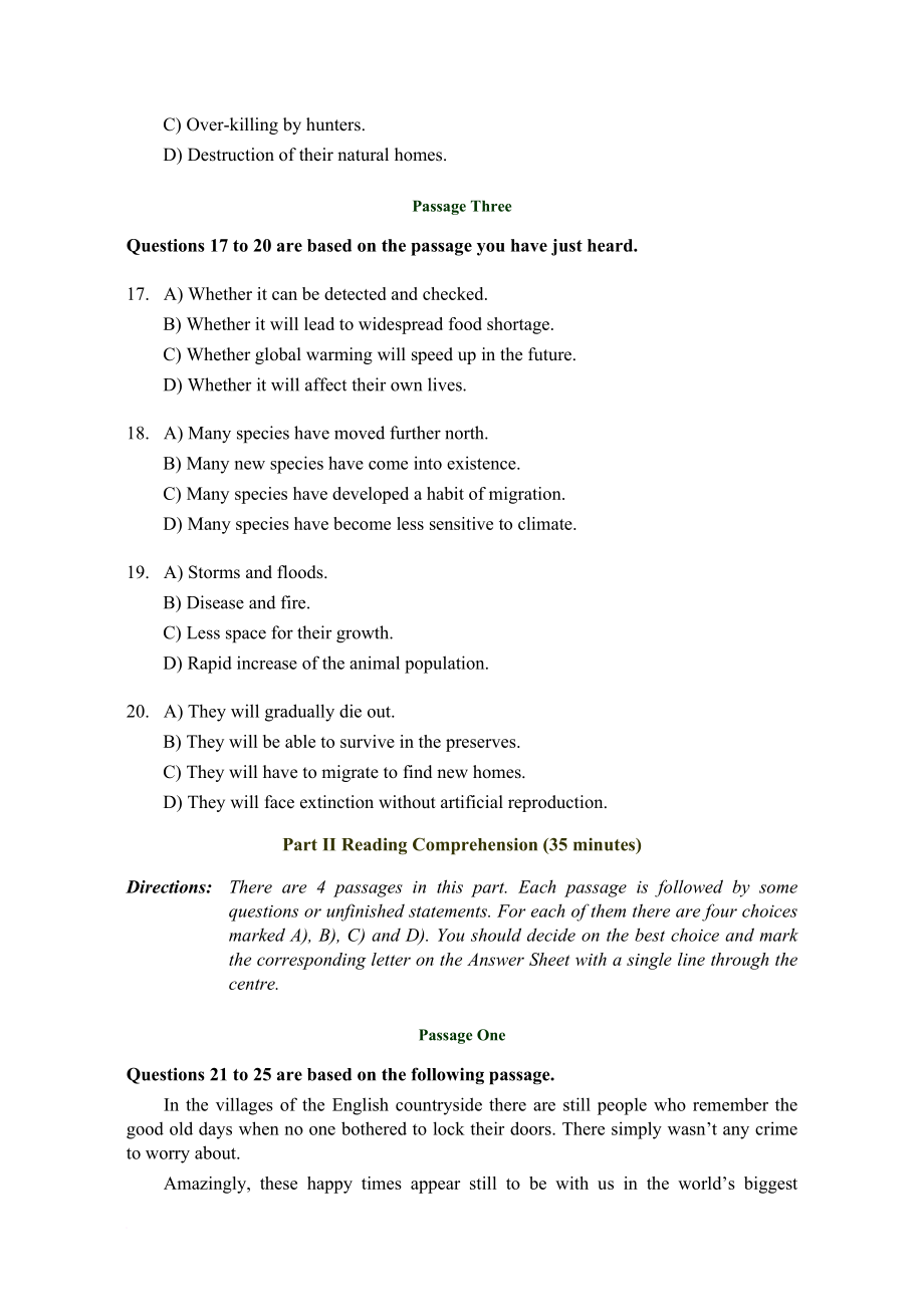 大学英语六级真题试卷.doc_第4页