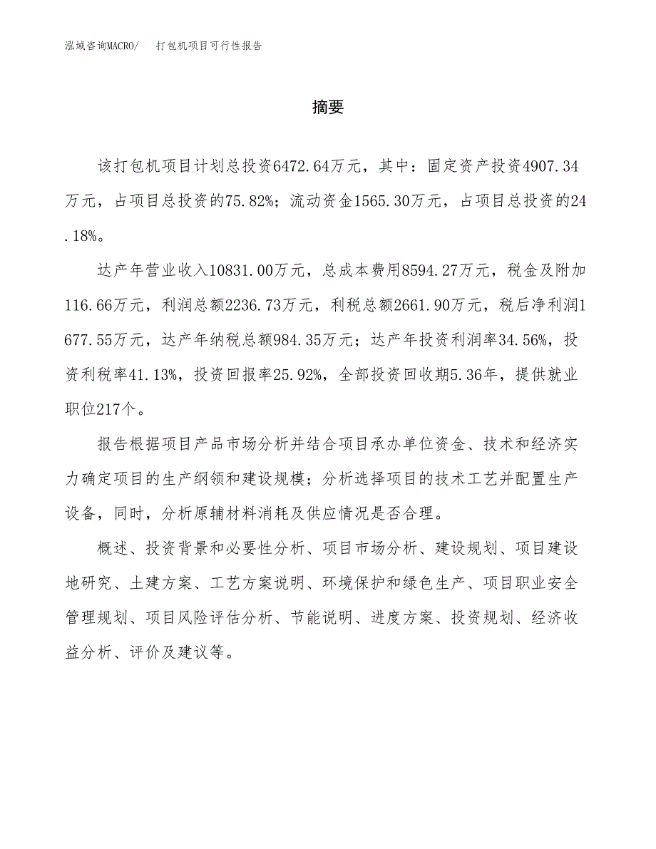 打包机项目可行性报告范文（总投资6000万元）.docx_第2页