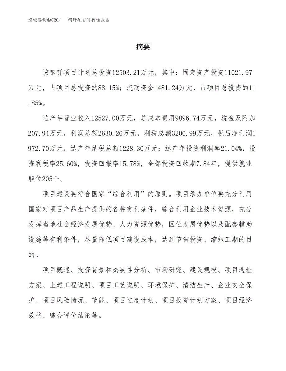 钢钎项目可行性报告范文（总投资13000万元）.docx_第2页