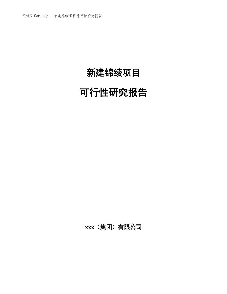 新建锦绫项目可行性研究报告（立项申请模板）_第1页