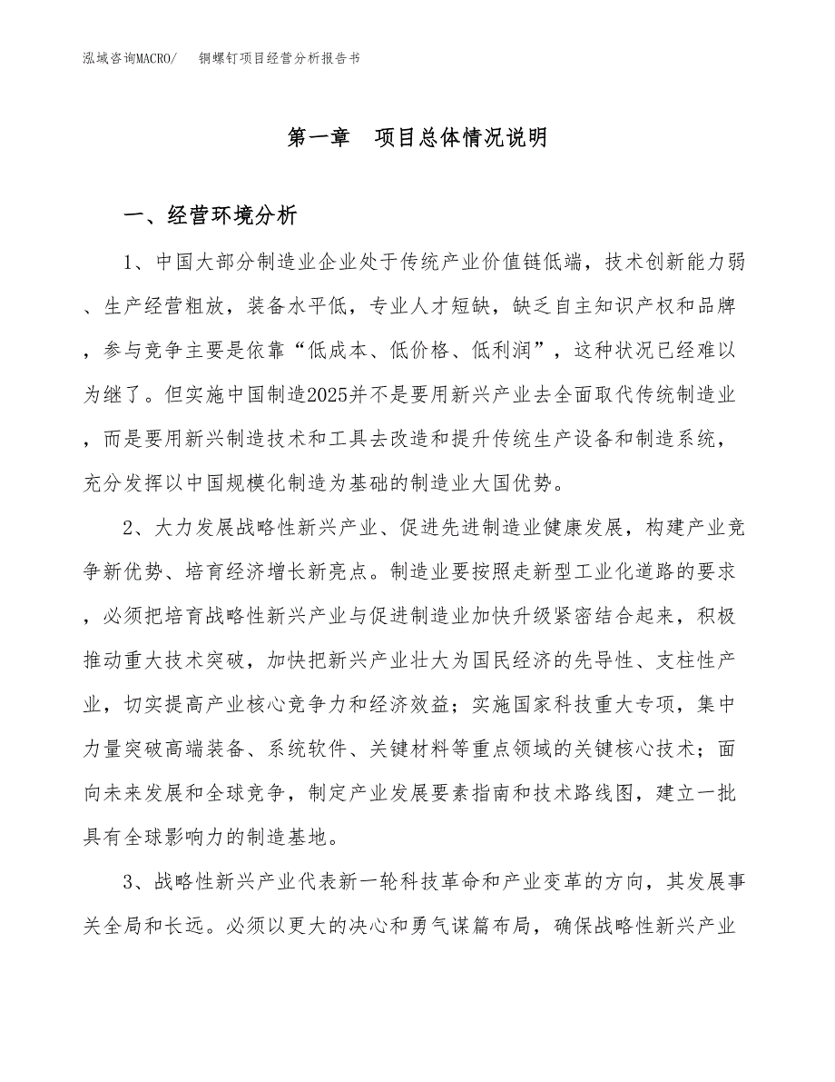 铜螺钉项目经营分析报告书（总投资13000万元）（53亩）.docx_第2页