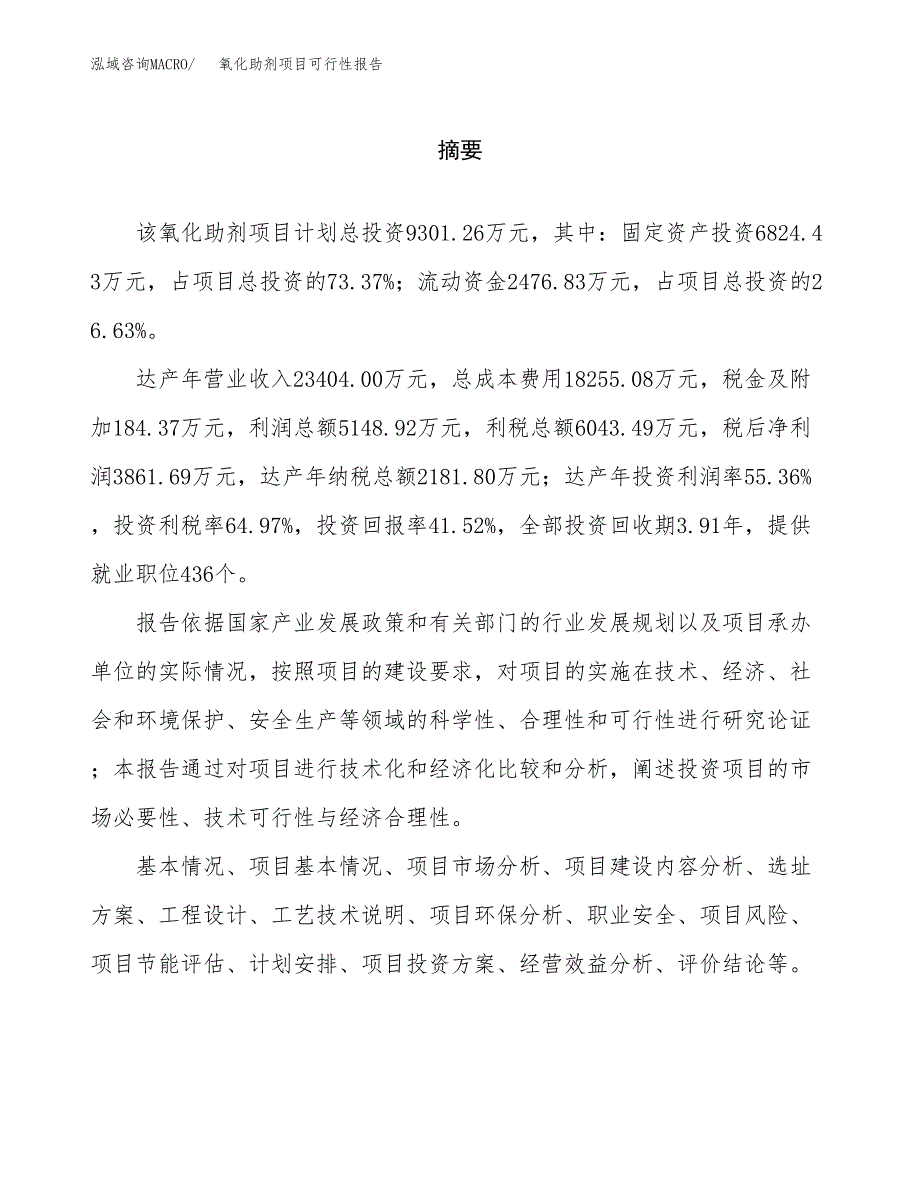 氧化助剂项目可行性报告范文（总投资9000万元）.docx_第2页