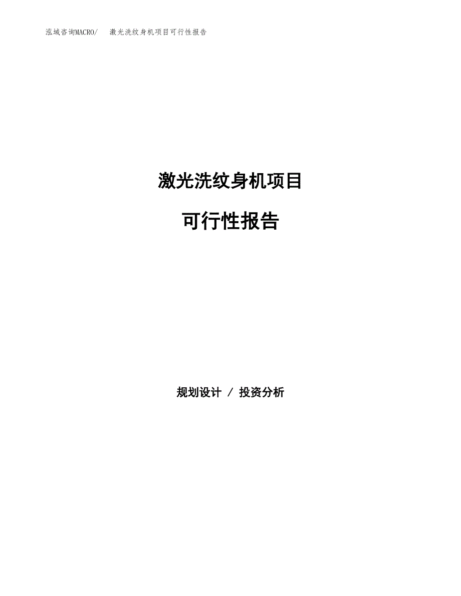 激光洗纹身机项目可行性报告范文（总投资3000万元）.docx_第1页