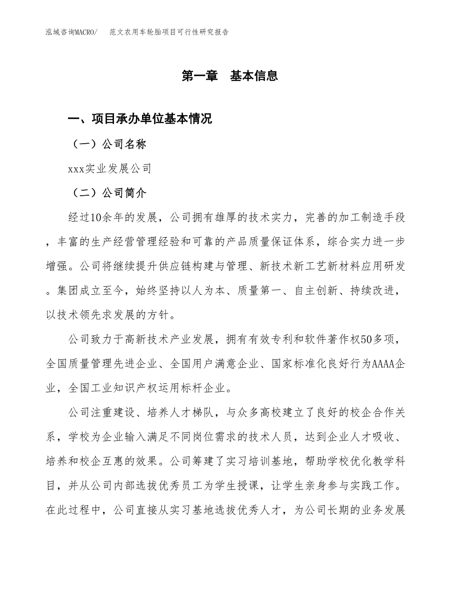 范文农用车轮胎项目可行性研究报告(立项申请).docx_第4页