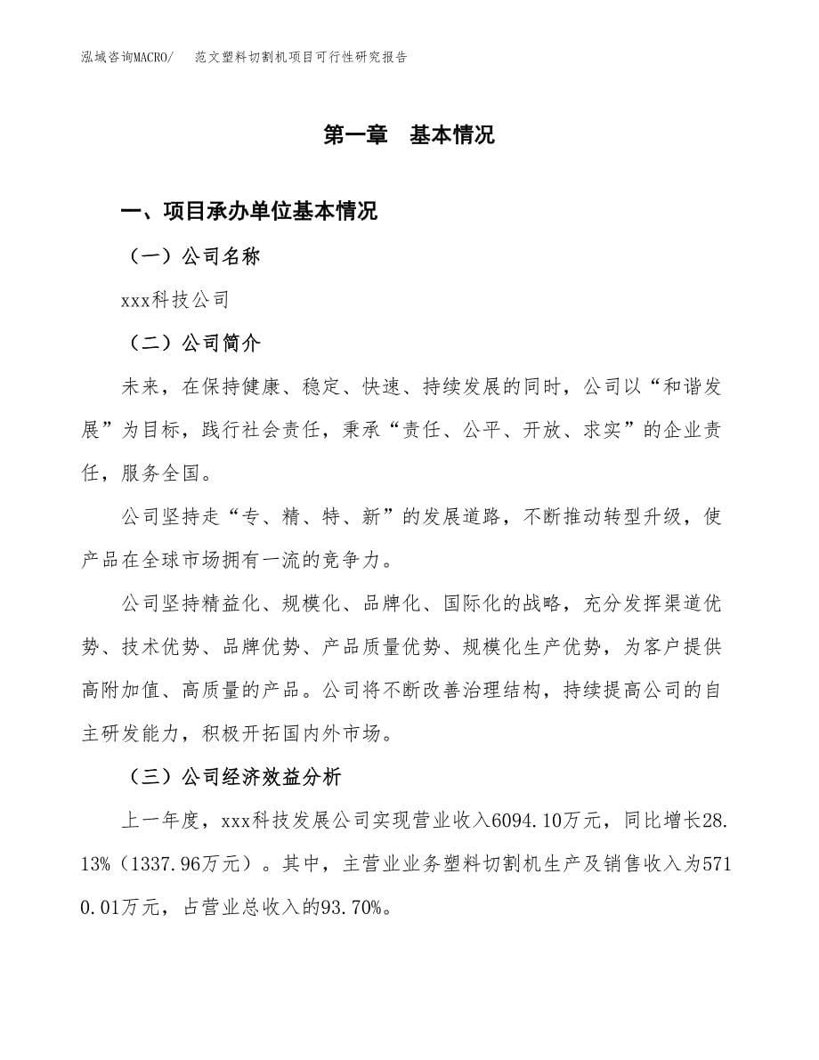 范文塑料切割机项目可行性研究报告(立项申请).docx_第5页