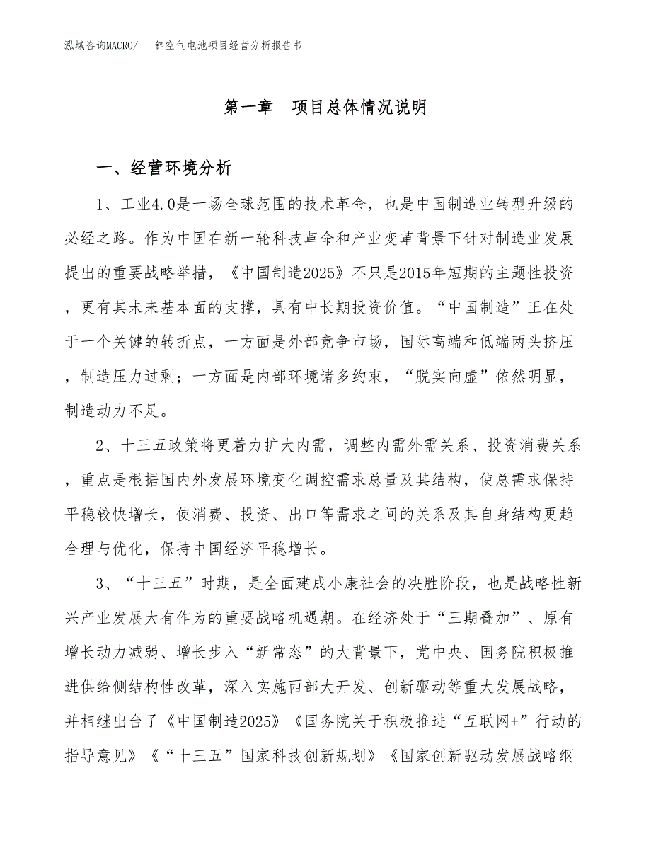 锌空气电池项目经营分析报告书（总投资5000万元）（22亩）.docx_第2页