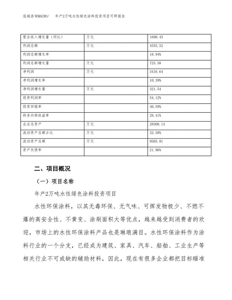 年产2万吨水性绿色涂料投资项目可研报告 (32)_第5页