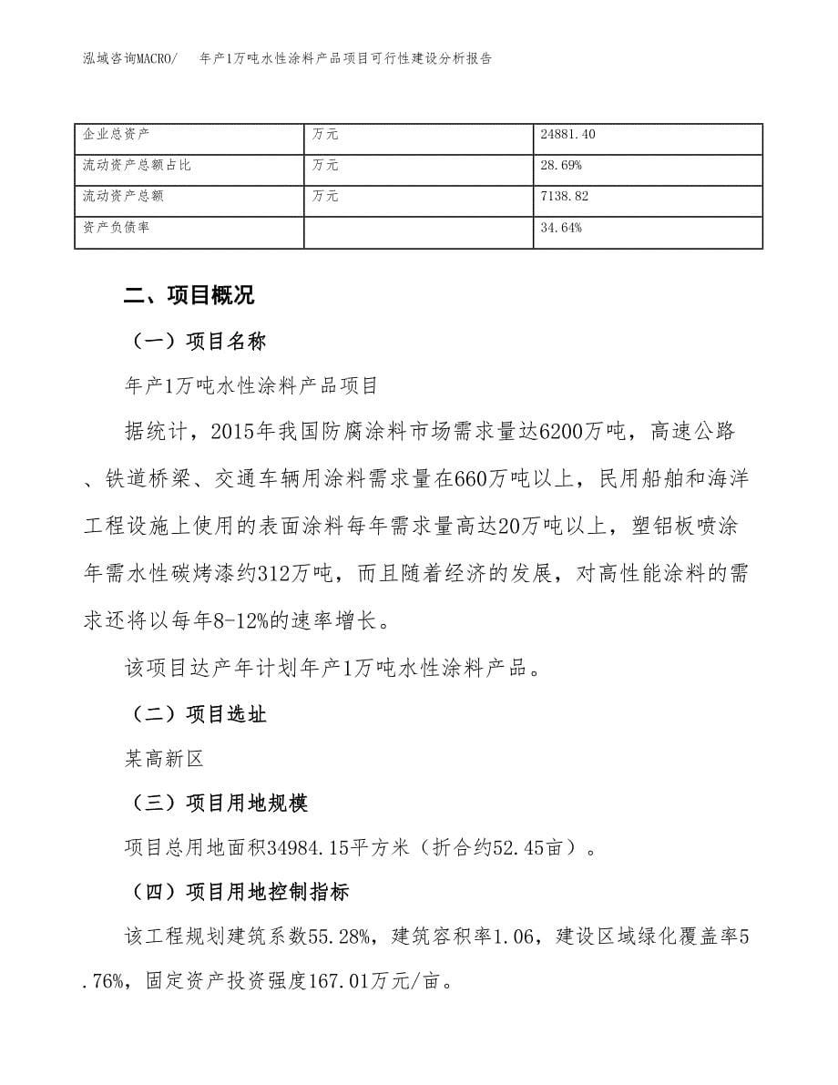 年产1万吨水性涂料产品项目可行性建设分析报告 (57)_第5页