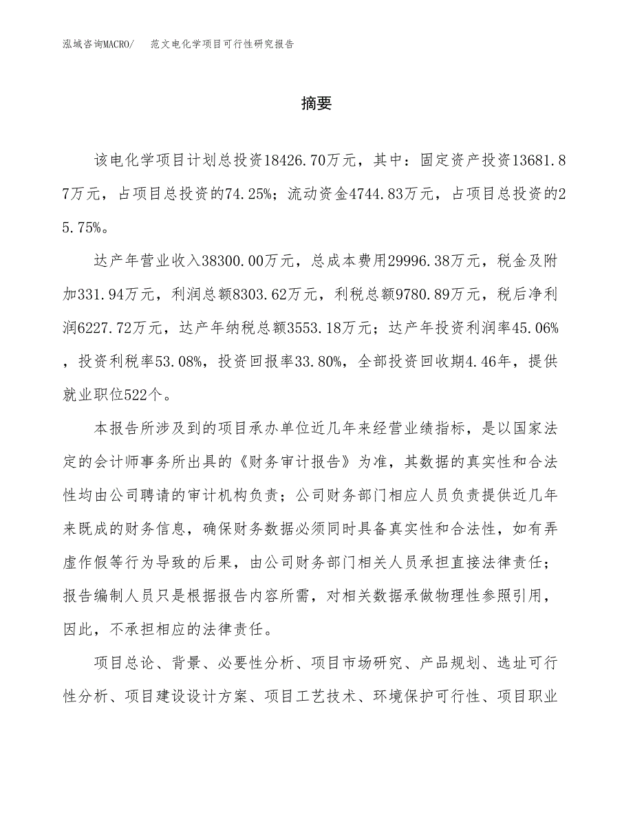 范文电化学项目可行性研究报告(立项申请).docx_第2页